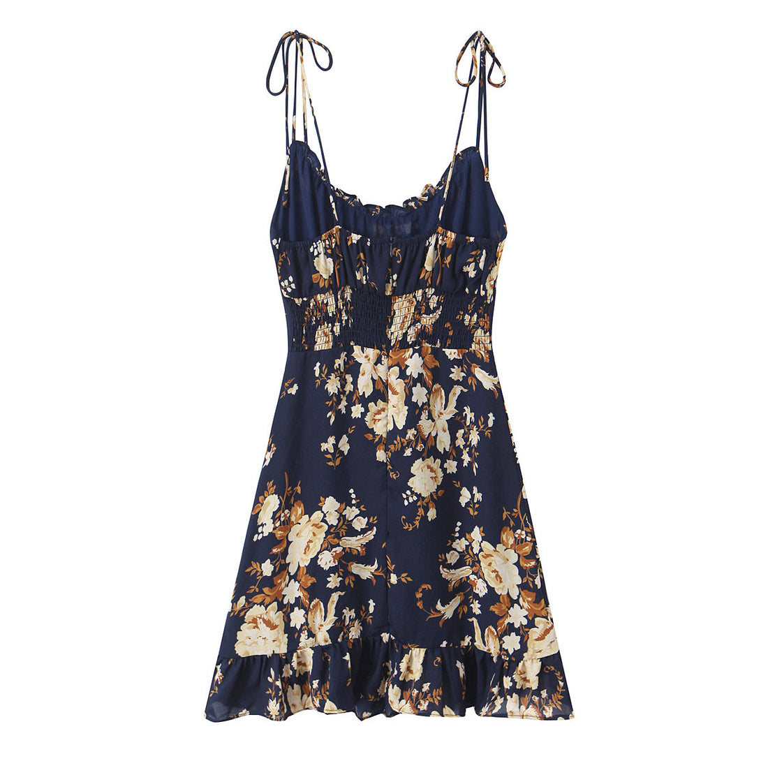 Women Printed Wooden Ear Slim Fit Slimming Spaghetti Straps Dress by Ragazza