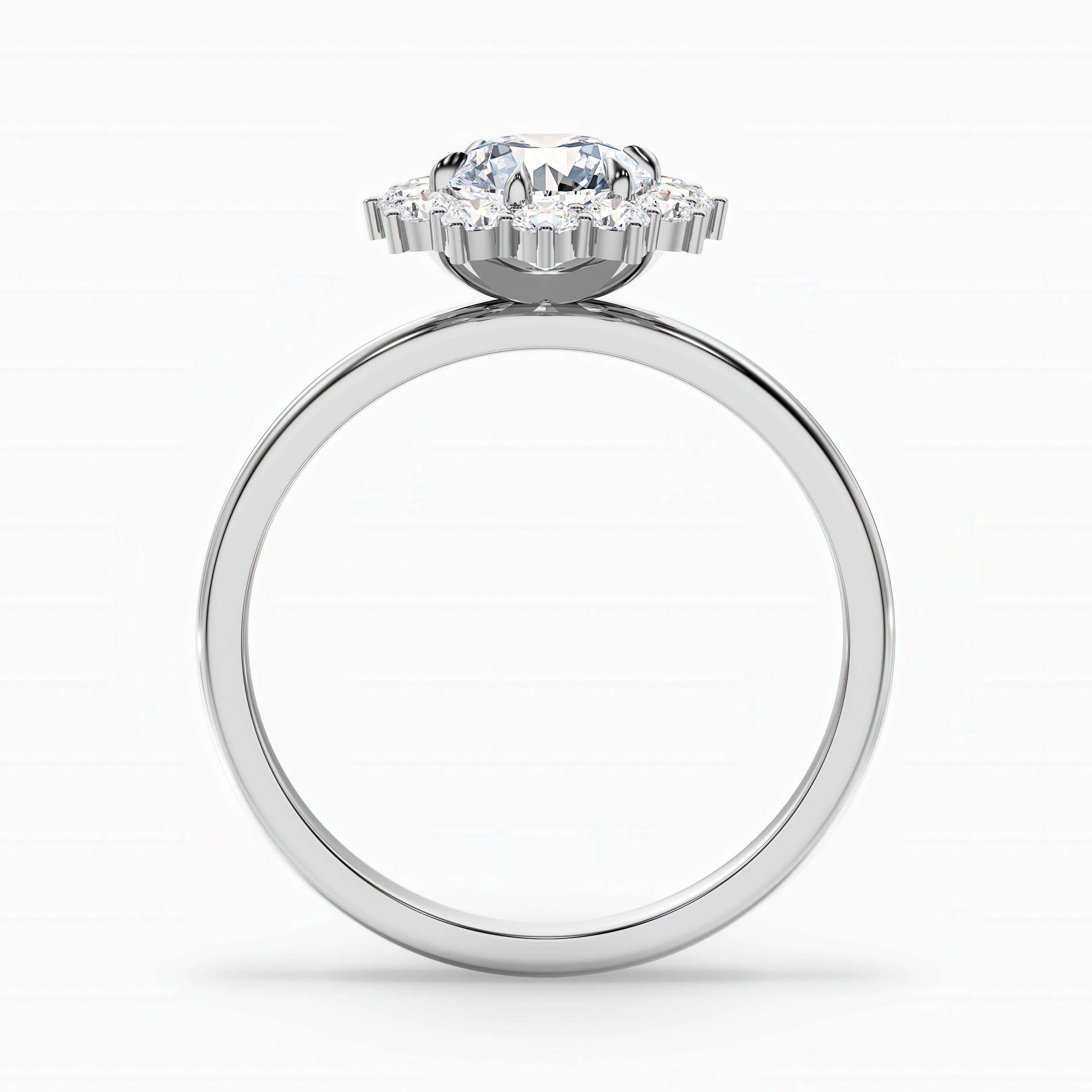 Mila 4.5 Carat Round Cut Vintage Inspired Halo Lab Grown Diamond Ring in 18k White Gold