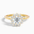 Mila 4.5 Carat Round Cut Vintage Inspired Halo Lab Grown Diamond Ring in 14k Yellow Gold  DestGlow