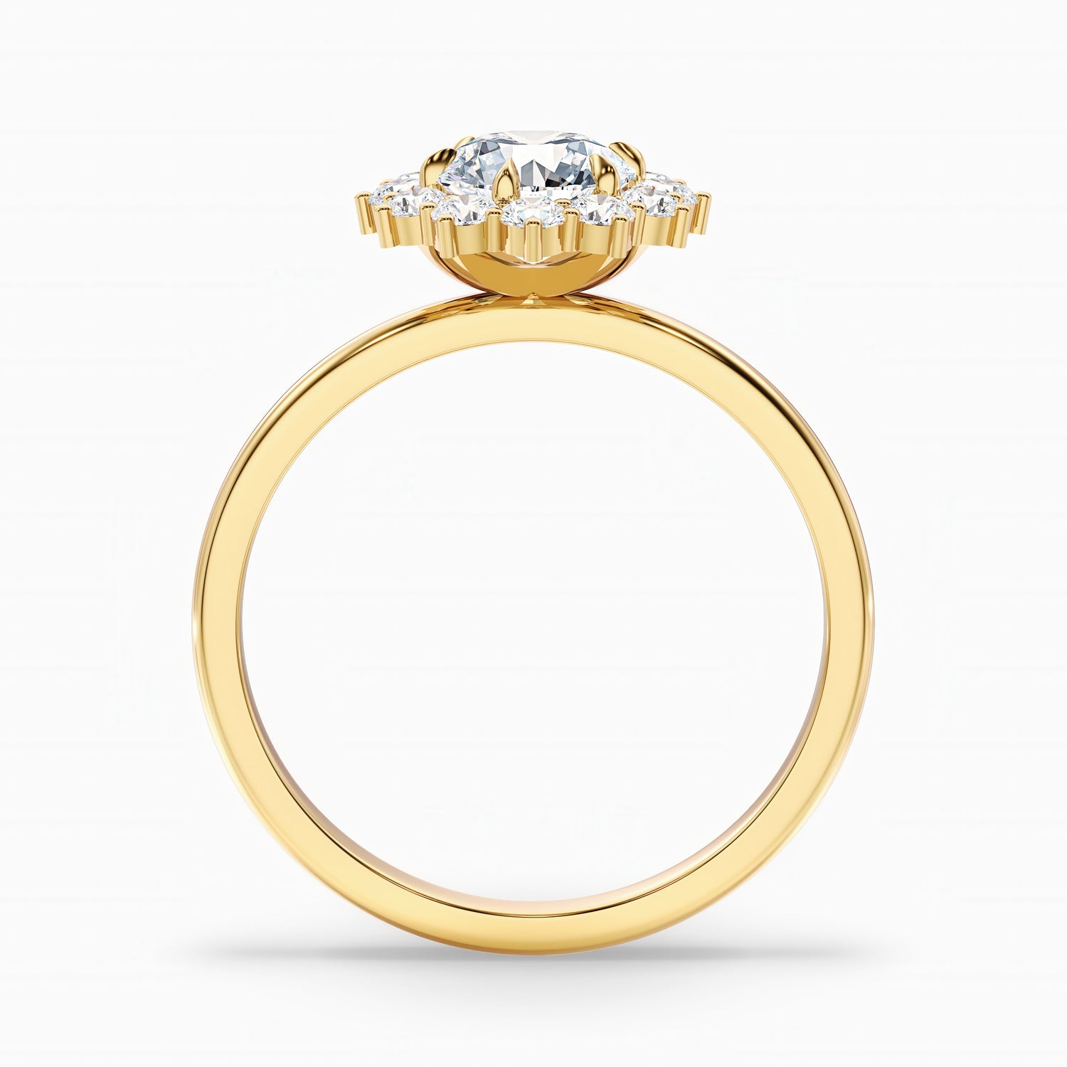 Mila 4.5 Carat Round Cut Vintage Inspired Halo Lab Grown Diamond Ring in 14k Yellow Gold  DestGlow