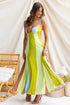 Summer Positioning Striped Printed Sweet Sling Mid Length Dress by Ragazza