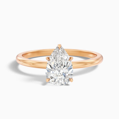 Qiana 4.5 Carat Pear Cut Hidden Halo Moissanite Diamond Ring in 18k Yellow Gold