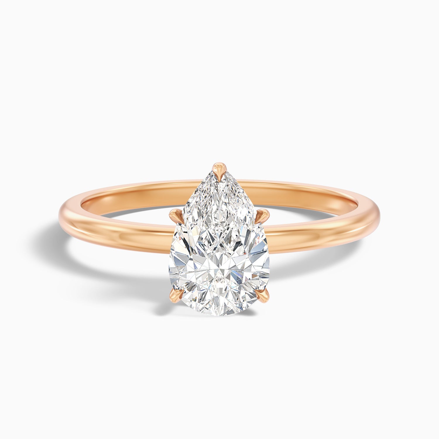 Avery 5 Carat Pear Cut Hidden Halo Lab Grown Diamond Ring in 14k White Gold