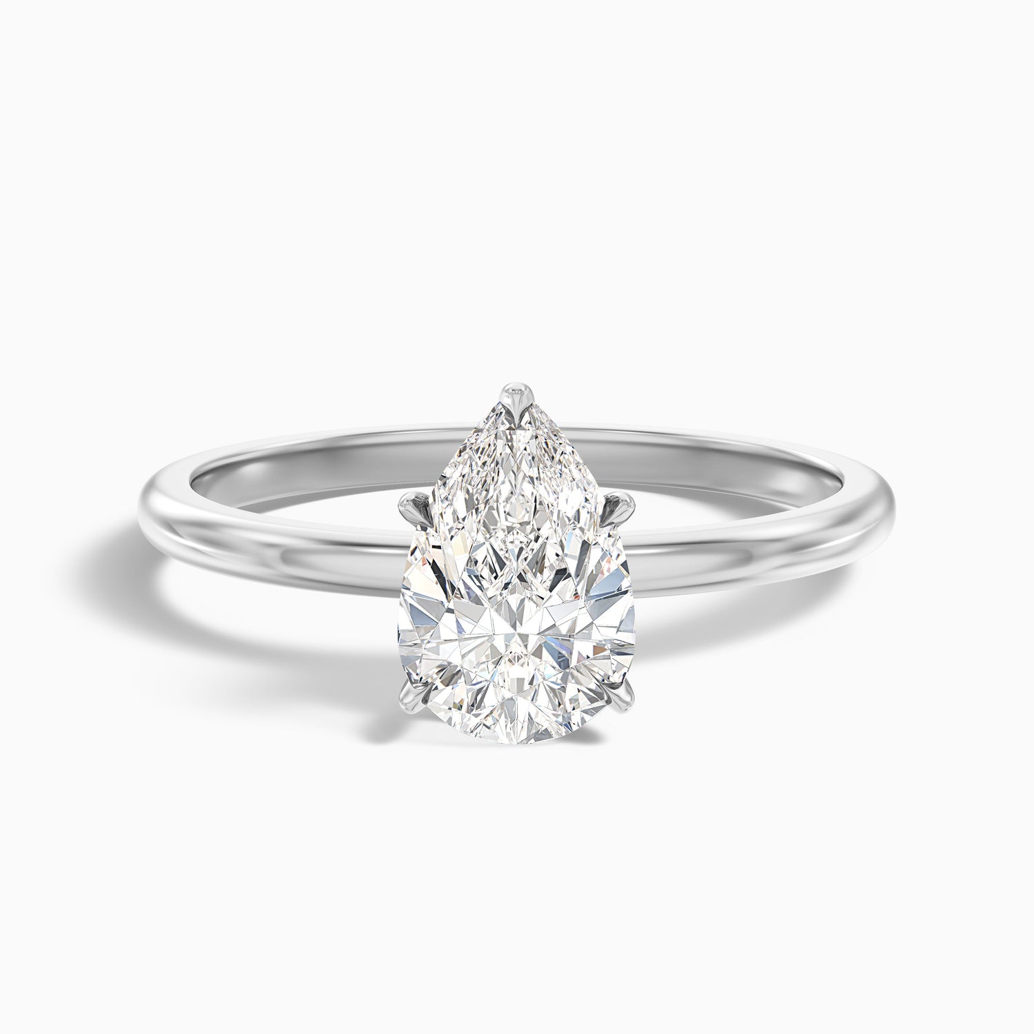 Qiana 5.5 Carat Pear Cut Hidden Halo Moissanite Diamond Ring in 18k Yellow Gold