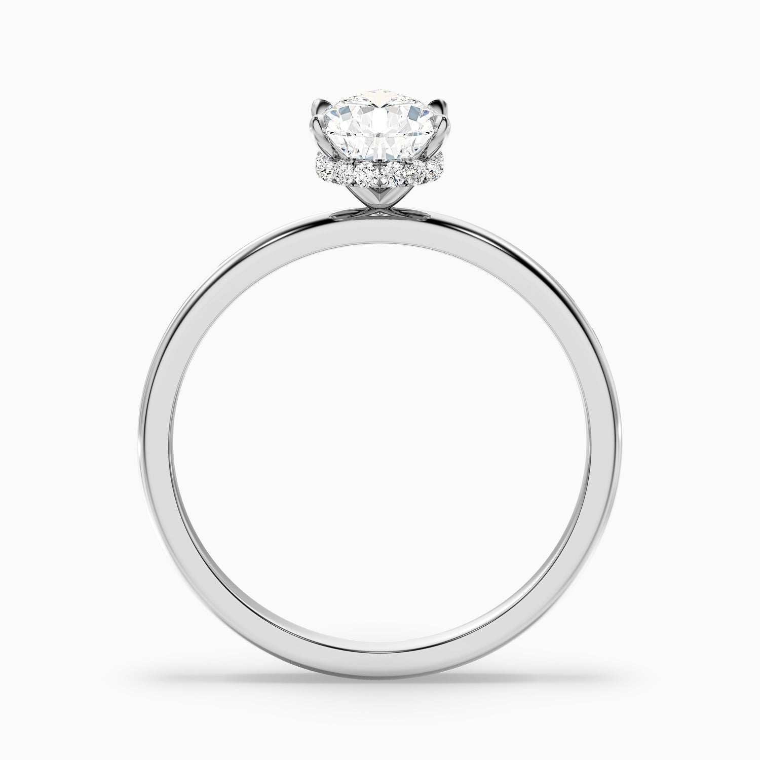 Qiana 2 Carat Pear Cut Hidden Halo Moissanite Diamond Ring in 14k Rose Gold