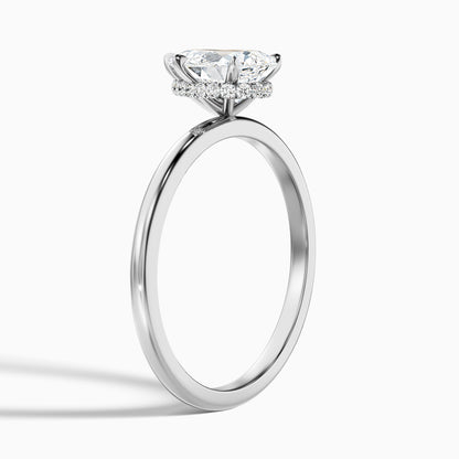 Qiana 5.5 Carat Pear Cut Hidden Halo Moissanite Diamond Ring in 18k Yellow Gold