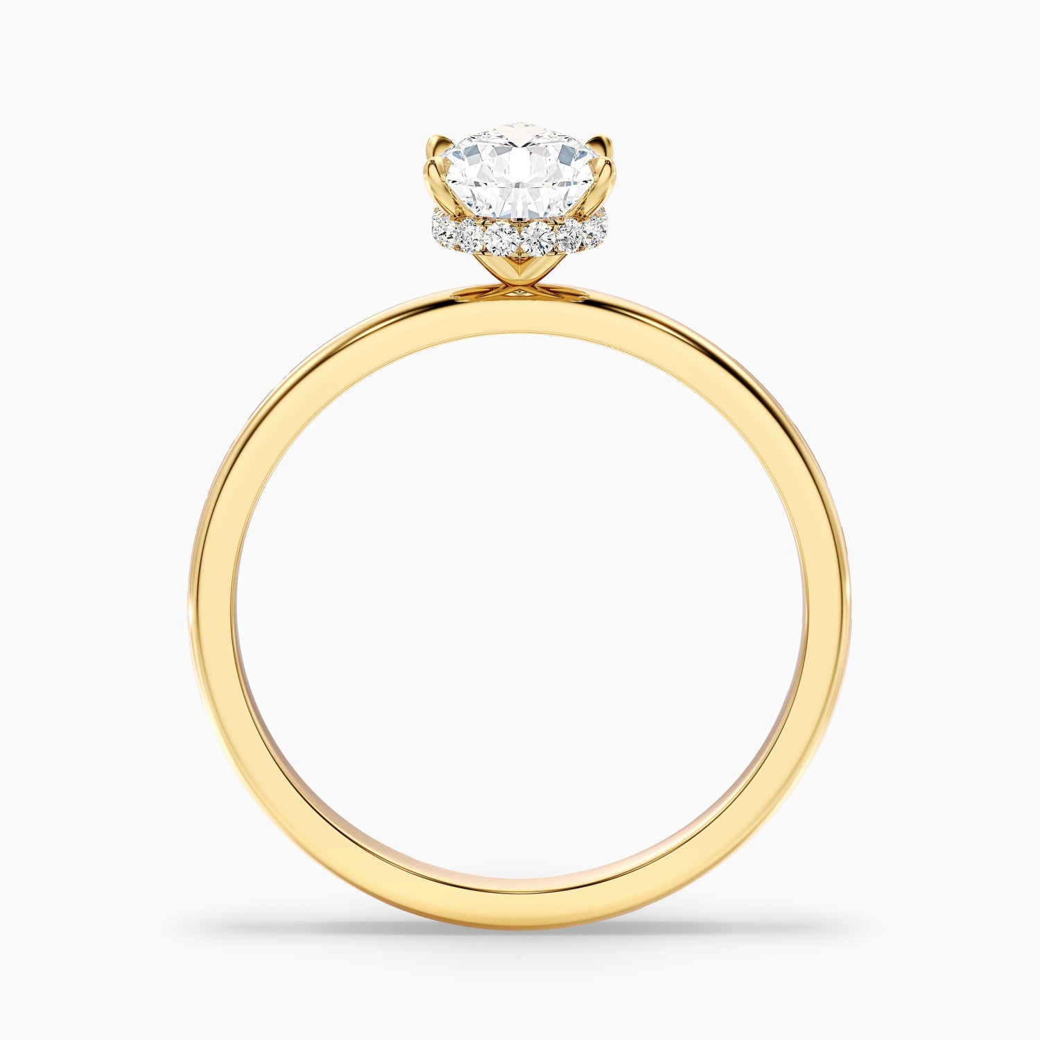 Qiana 5.5 Carat Pear Cut Hidden Halo Moissanite Diamond Ring in 18k Yellow Gold