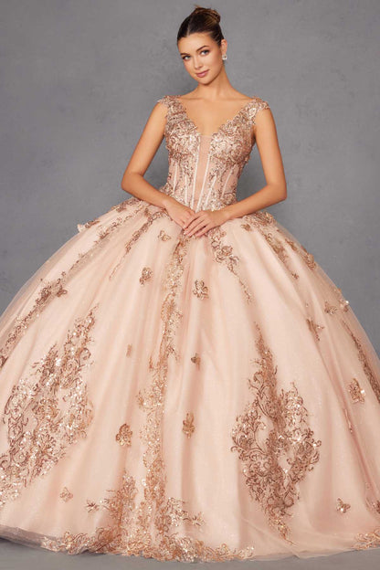 Juliet JT1485J Off the Shoulder Cinderella Quinceanera Ball Gown by DiscountDressShop