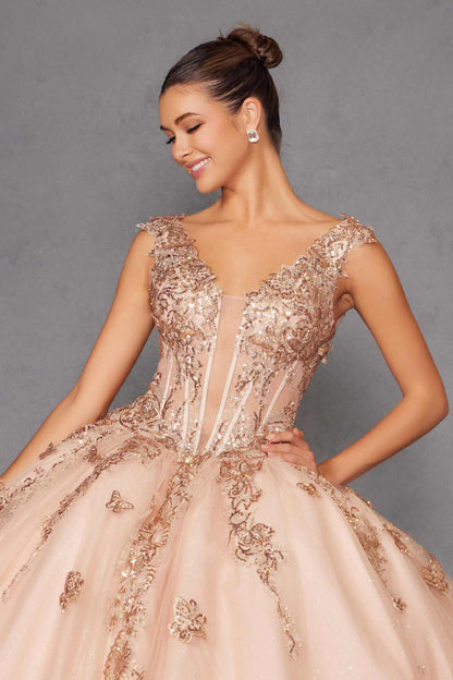 Juliet JT1485J Off the Shoulder Cinderella Quinceanera Ball Gown by DiscountDressShop