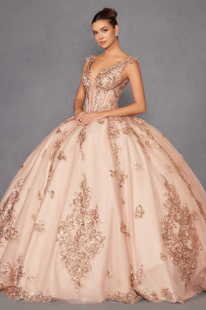 Juliet JT1485J Off the Shoulder Cinderella Quinceanera Ball Gown by DiscountDressShop