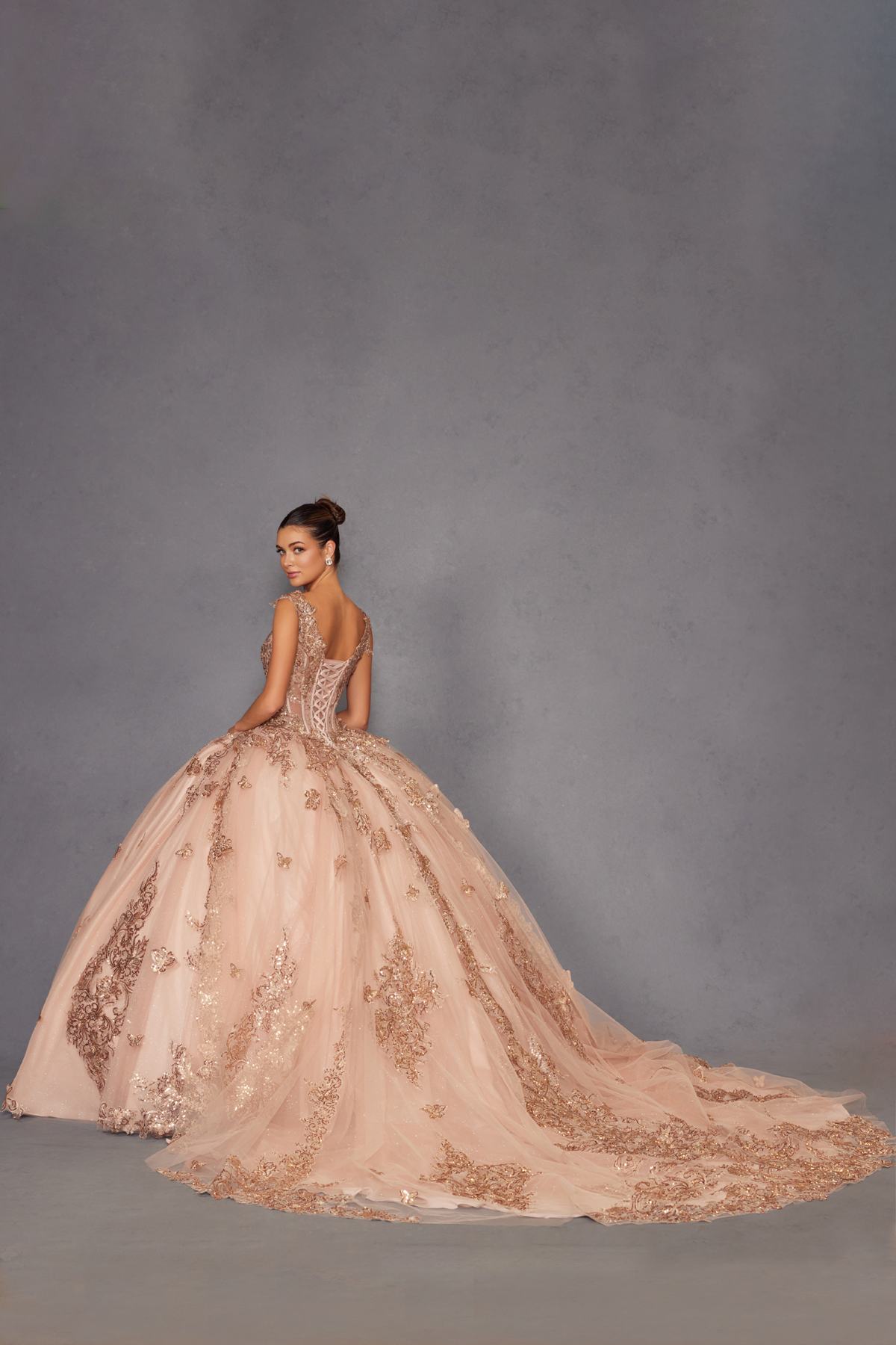 Juliet JT1485J Off the Shoulder Cinderella Quinceanera Ball Gown by DiscountDressShop