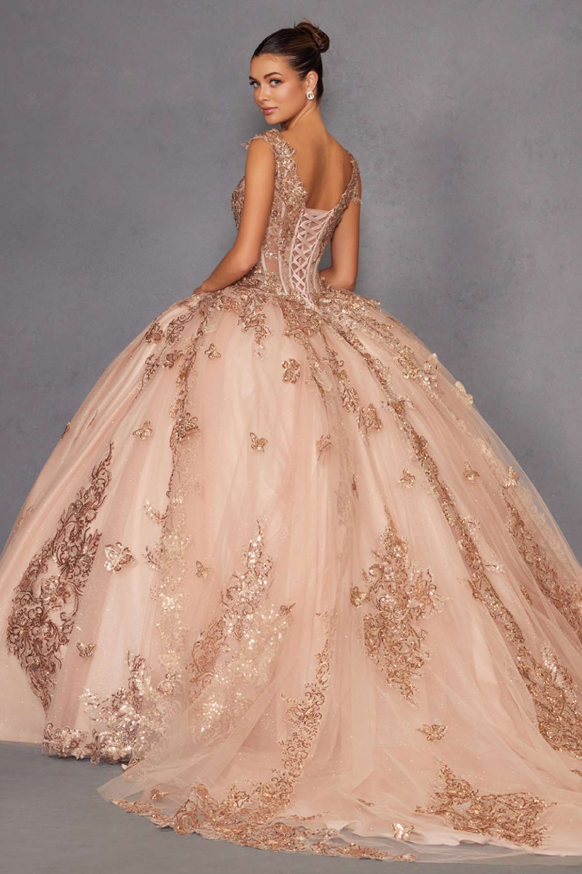 Juliet JT1485J Off the Shoulder Cinderella Quinceanera Ball Gown by DiscountDressShop