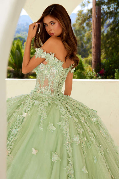 Juliet JT1485J Off the Shoulder Cinderella Quinceanera Ball Gown by DiscountDressShop