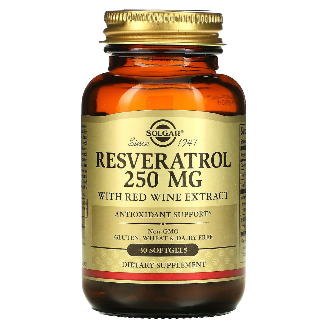 Solgar Resveratrol 250 Mg With Red Wine Extract, 30 Softgels by Pasteur Pharmacy