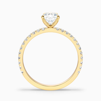 Elva 2.5 Carat Pear Cut Side Stone Pave Moissanite Diamond Ring in 10k White Gold