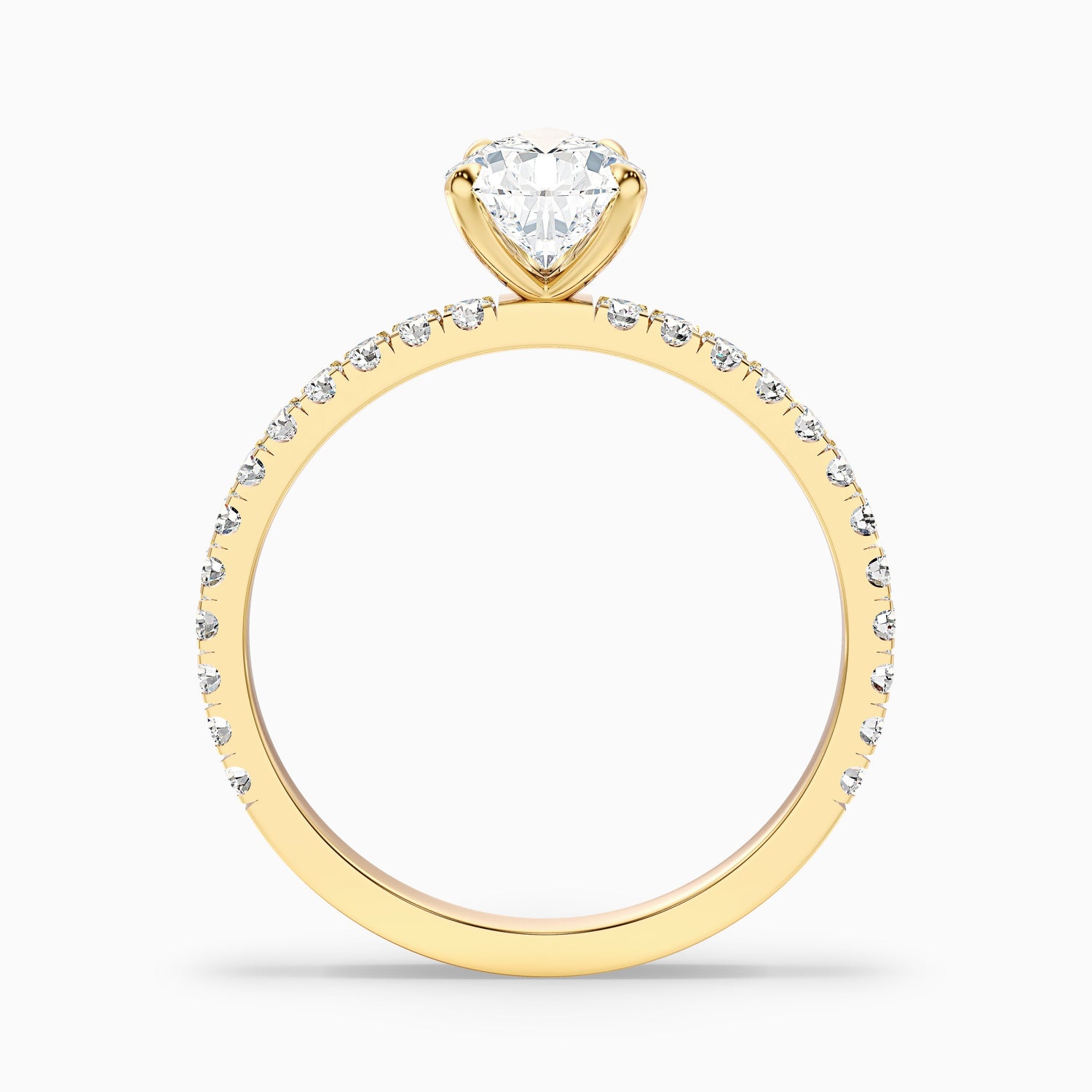 Elva 2 Carat Pear Cut Side Stone Pave Moissanite Diamond Ring in 925 Sterling Silver