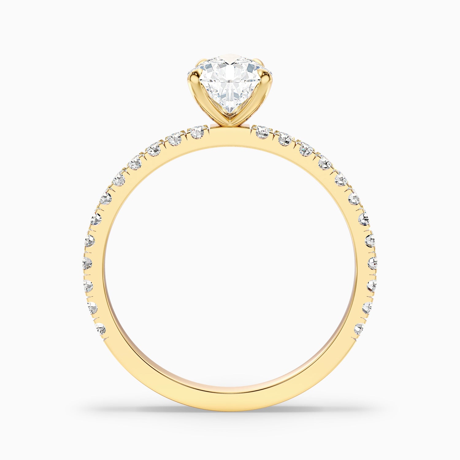 Vera 4 Carat Pear Cut Side Stone Pave Lab Grown Diamond Ring in 14k White Gold