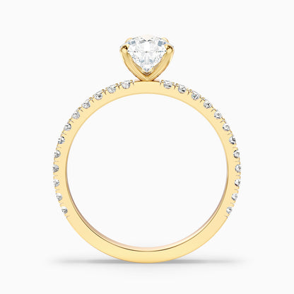 Vera 1.5 Carat Pear Cut Side Stone Pave Lab Grown Diamond Ring in 925 Sterling Silver