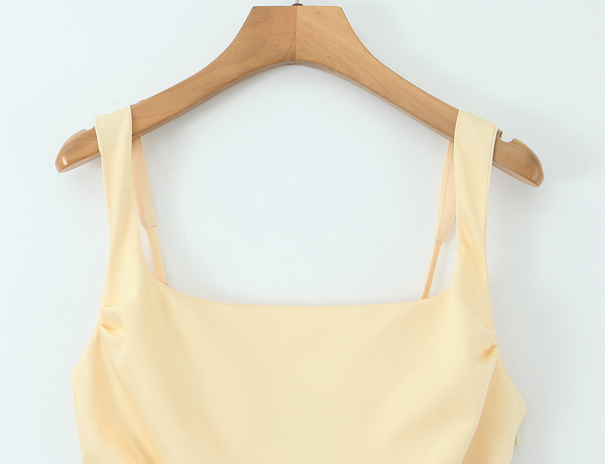 French Socialite Cocktail Boning Corset Fishtail Dress Lace up Waist Controlled Cami Dress  DestGlow