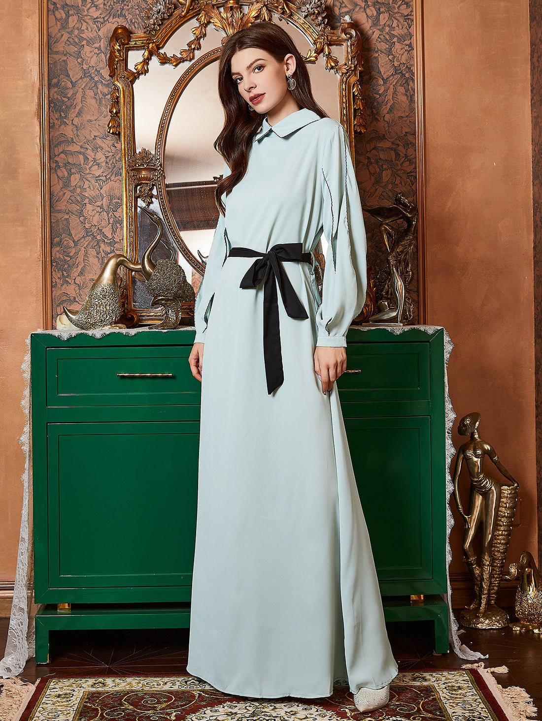 Elegant Dress with Belt by Ragazza