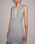 Simple Elegant Metal Color Thread Knitted Hanging Collar Dress by Ragazza
