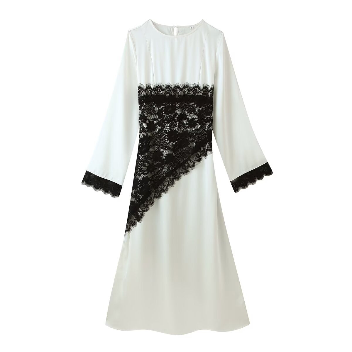 Women Clothing Summer Personalized Lace Stitching Tied Maxi Dress by Ragazza