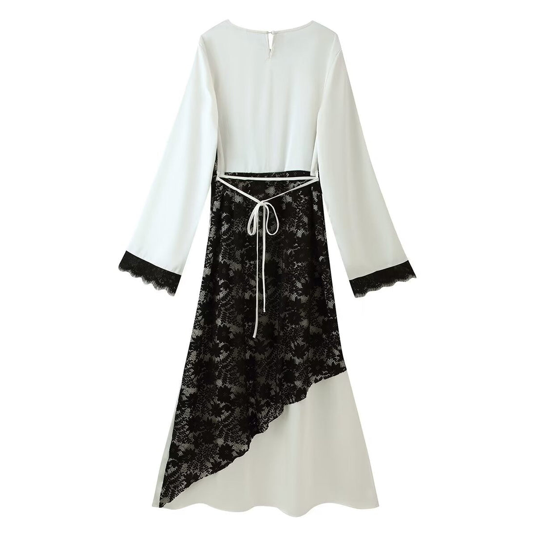 Women Clothing Summer Personalized Lace Stitching Tied Maxi Dress by Ragazza
