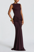 Women Clothing Summer Irregular Asymmetric Slim Fit Ruched round Neck Sleeveless Dress by Ragazza