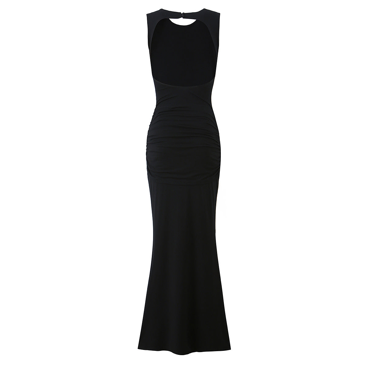 Women Clothing Summer Irregular Asymmetric Slim Fit Ruched round Neck Sleeveless Dress by Ragazza