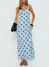 Gentle Elegant Pink Polka Dot Brace Dress Women Vintage Backless Lace up Design Tight Waist Maxi Dress by Ragazza