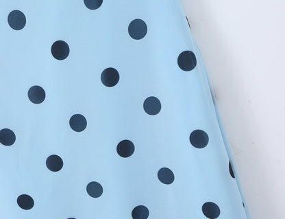 Gentle Elegant Pink Polka Dot Brace Dress Women Vintage Backless Lace up Design Tight Waist Maxi Dress by Ragazza