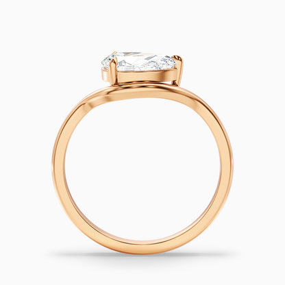 Ayla 3.5 Carat Pear Cut East West Lab Grown Diamond Ring in 10k White Gold