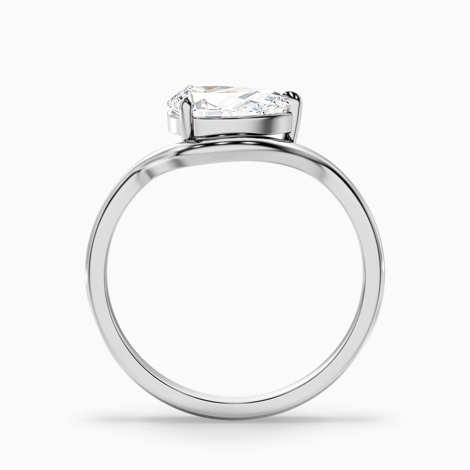 Ayla 1 Carat Pear Cut East West Lab Grown Diamond Ring in 10k Yellow Gold