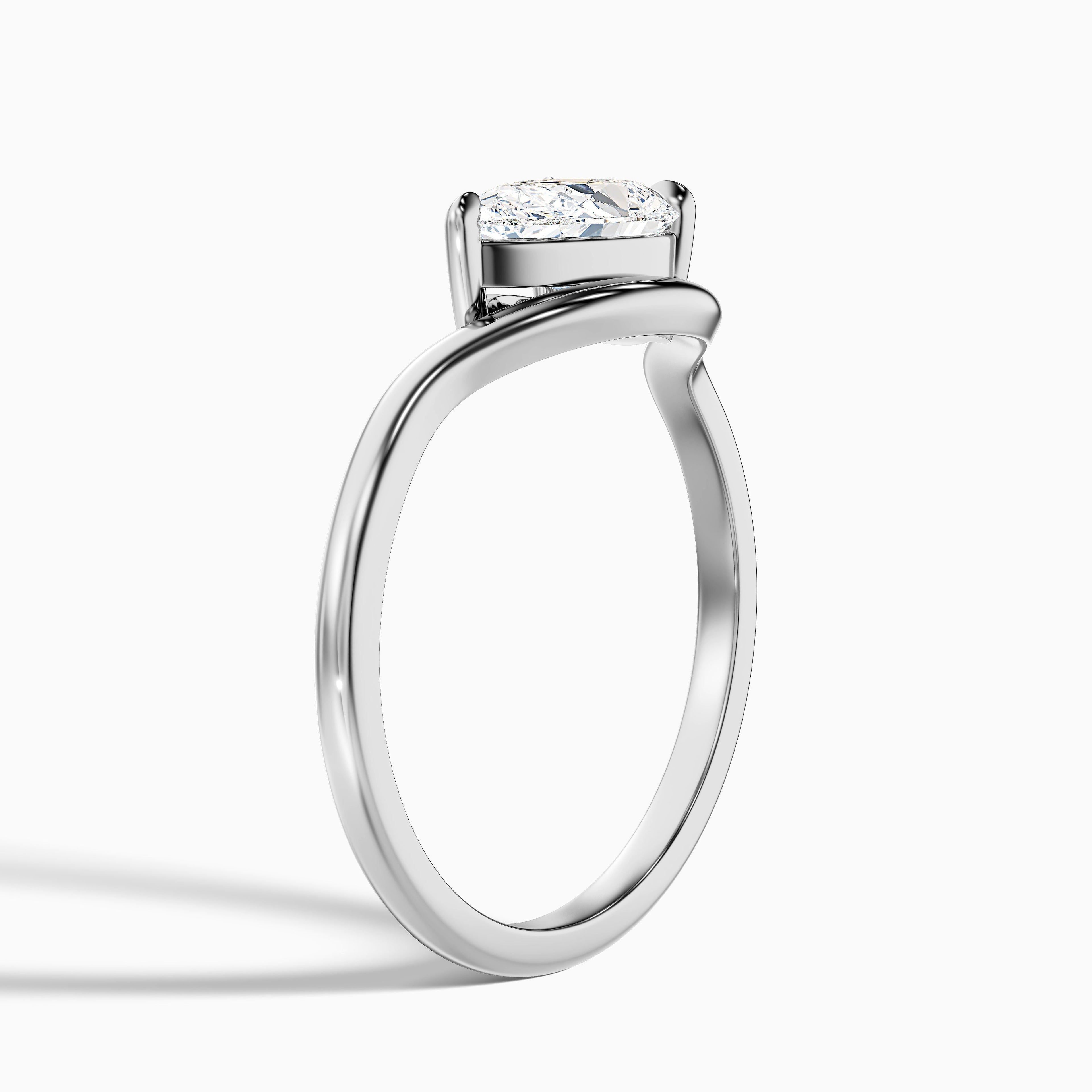 Ayla 4.5 Carat Pear Cut East West Lab Grown Diamond Ring in 10k Yellow Gold
