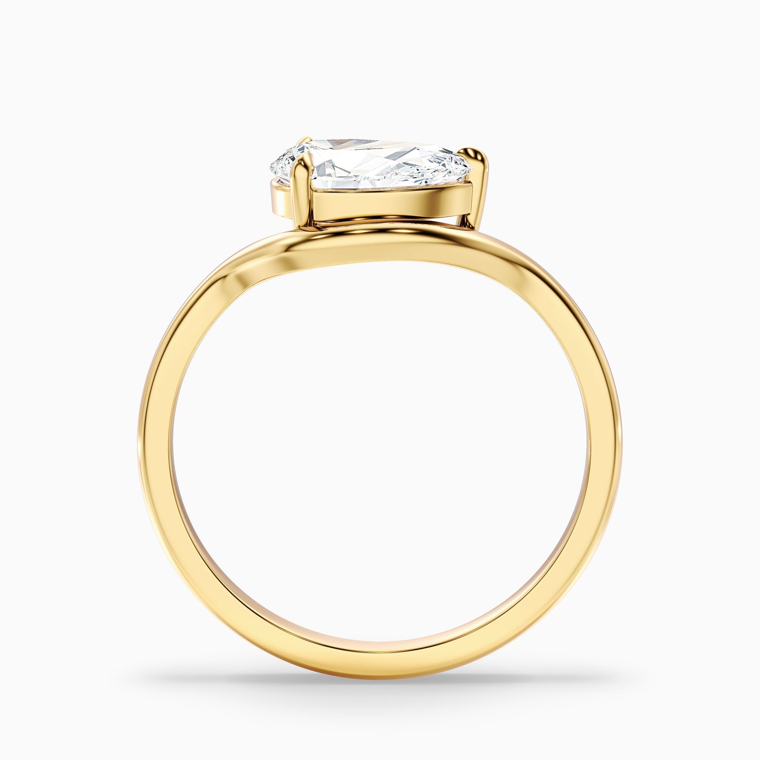 Ayla 1.5 Carat Pear Cut East West Lab Grown Diamond Ring in 10k Yellow Gold