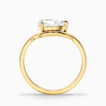 Ayla 3.5 Carat Pear Cut East West Lab Grown Diamond Ring in Platinum