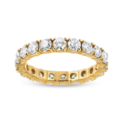 14K Yellow Gold 2.00 Cttw Shared Prong Set Round Cut Diamond Eternity Band (J-K Color, VS1-VS2 Clarity) - Ring Size 6.75 by Bids.com