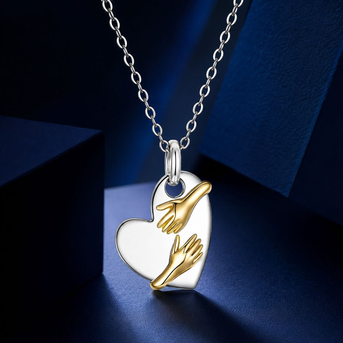 925 Sterling Silver + Plated White Gold + Plated Gold 1.8*1.2cm Necklace for Women  DestGlow