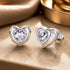 925 Sterling Silver Earrings with Pavé Setting CZ in White Gold, 0.8 x 0.9 cm  DestGlow