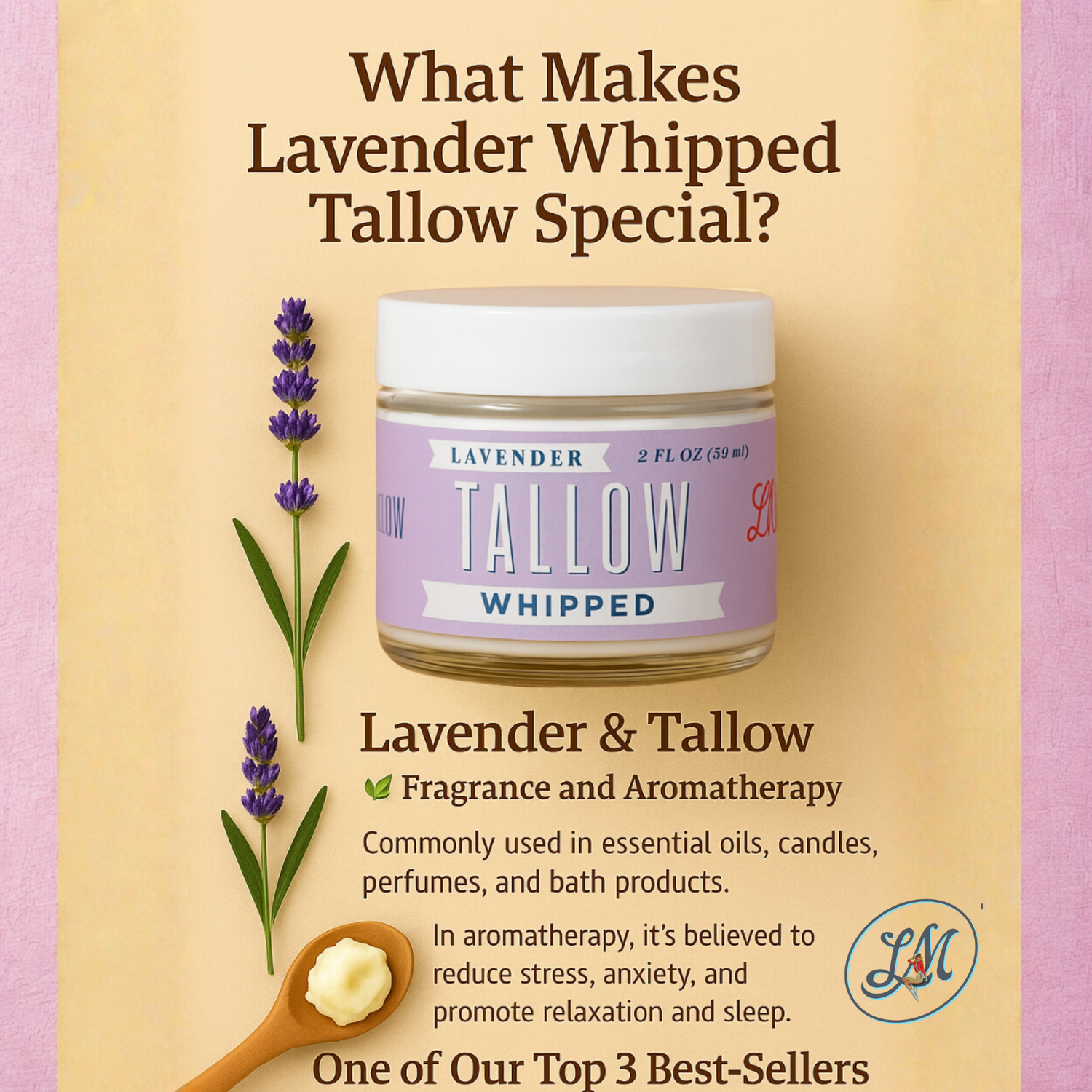 Scented Whipped Tallow Trio - 9oz Lavender, Vanilla Bean &amp; Eucalyptus Tea Tree | Grass-Fed Skincare Bundle