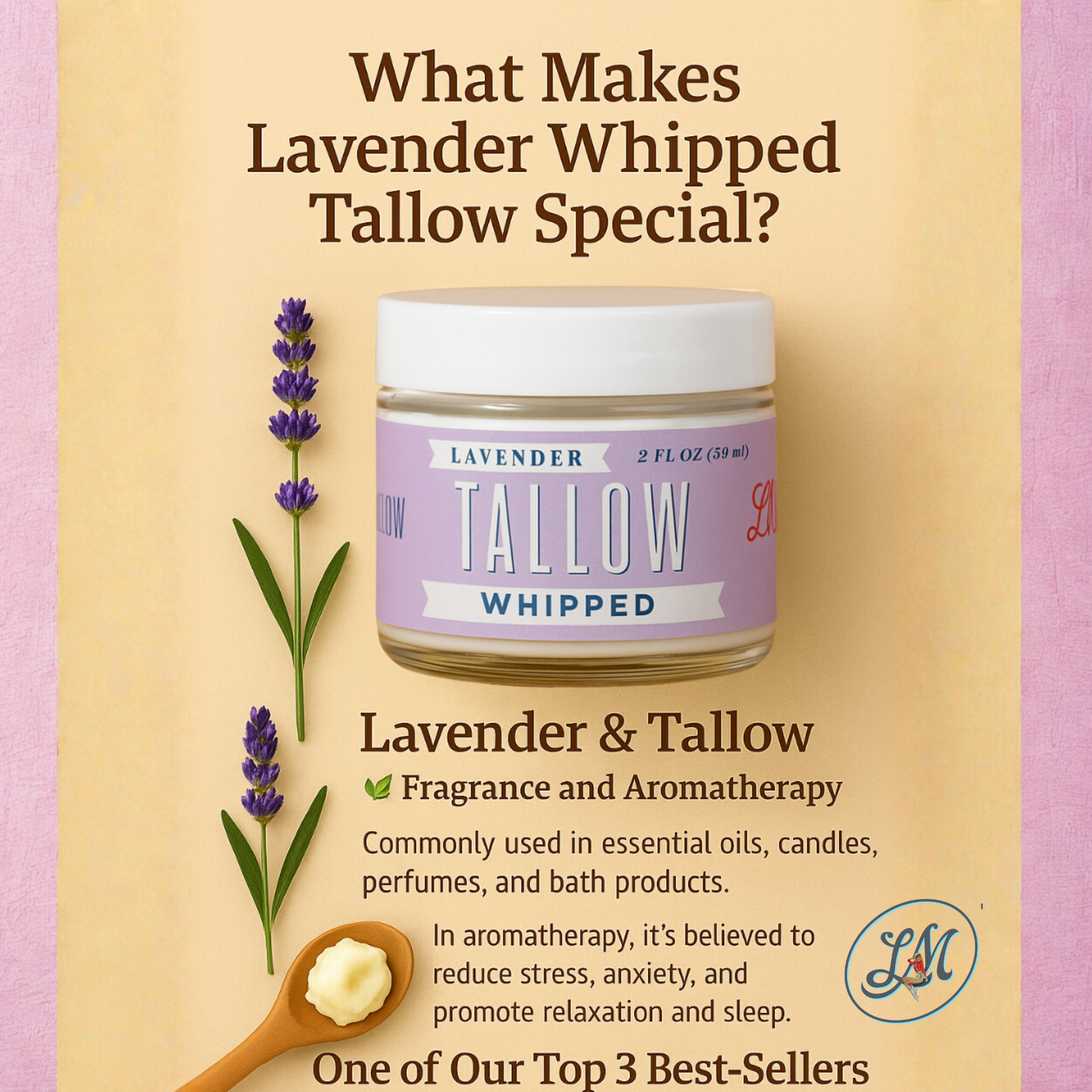 Scented Whipped Tallow Trio - 9oz Lavender, Vanilla Bean &amp; Eucalyptus Tea Tree | Grass-Fed Skincare Bundle