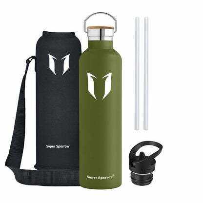 Insulated Stainless Steel Water Bottle 32oz - Double Wall Vacuum Insulated, BPA Free, Leak Proof