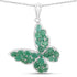 3.13 Carat Genuine Emerald .925 Sterling Silver Pendant  DestGlow