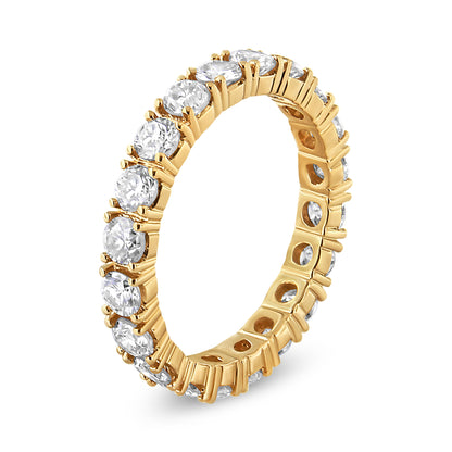 14K Yellow Gold 2.00 Cttw Shared Prong Set Round Cut Diamond Eternity Band (J-K Color, VS1-VS2 Clarity) - Ring Size 6.75 by Bids.com