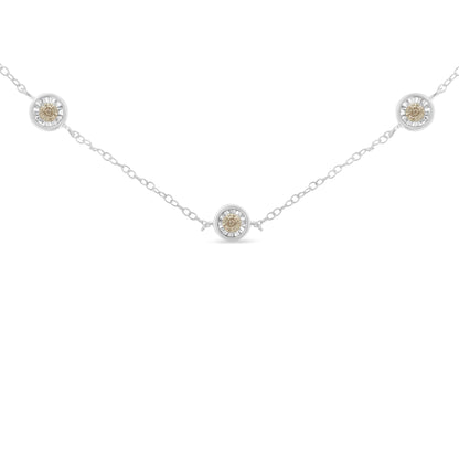 Sterling Silver Diamond Station Necklace (1/2 cttw, I-J Color, I1-I2 Clarity) by Bids.com