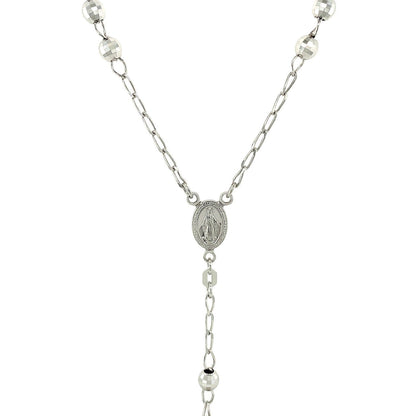Rosary Chain and Large Bead Necklace in Sterling Silver by Bids.com