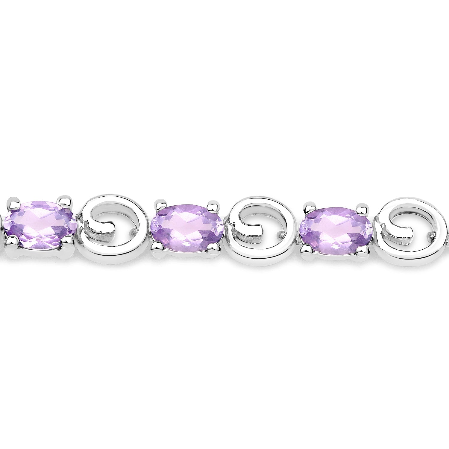 6.88 Carat Genuine Amethyst .925 Sterling Silver Bracelet  DestGlow