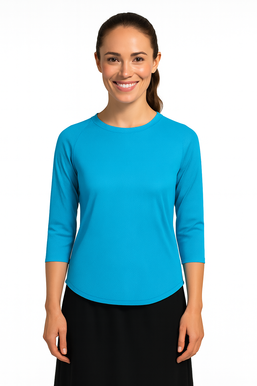 Modest Athletic Moisture-Wicking Performance Top with 3/4 Sleeves by Kosher Casual USA