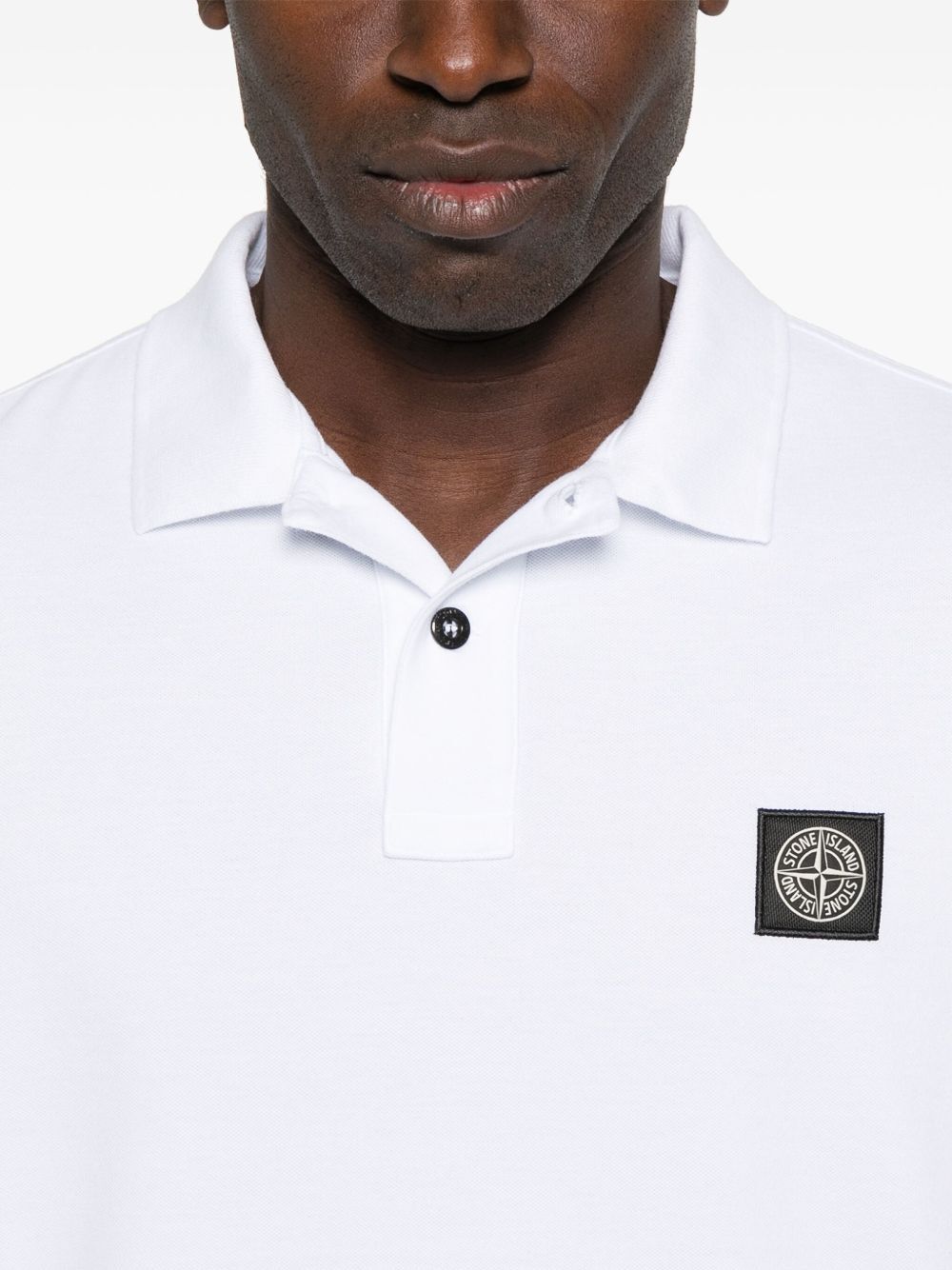 Stone Island Men Slim Fit Stretch Cotton Piqué Polo Shirt by Luosophy