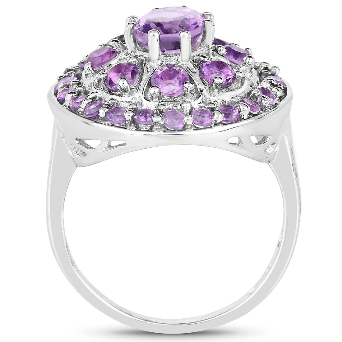 2.67 Carat Genuine Amethyst .925 Sterling Silver Ring by Bids.com
